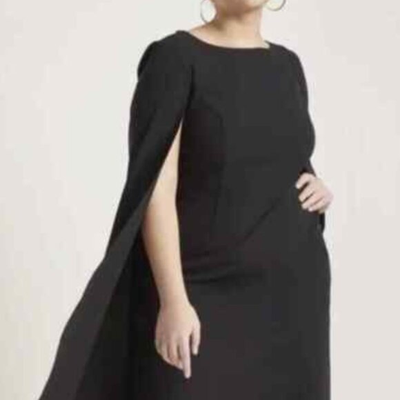 Eloquii 18 black cape dress - Picture 1 of 6